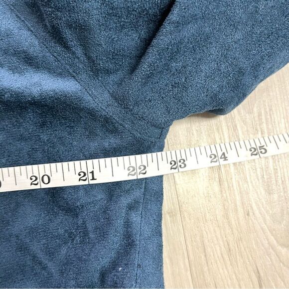 Ivy Jane Jacket Women’s Medium Blue Faux Suede Open Front - Picture 7 of 8